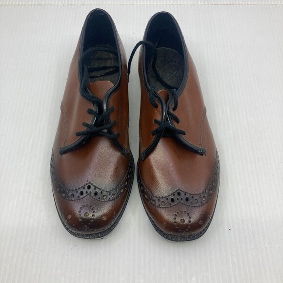 Vtg 1960s new deadstock oxford wingtip child baby shoes sz 11 - Picture 2 of 7